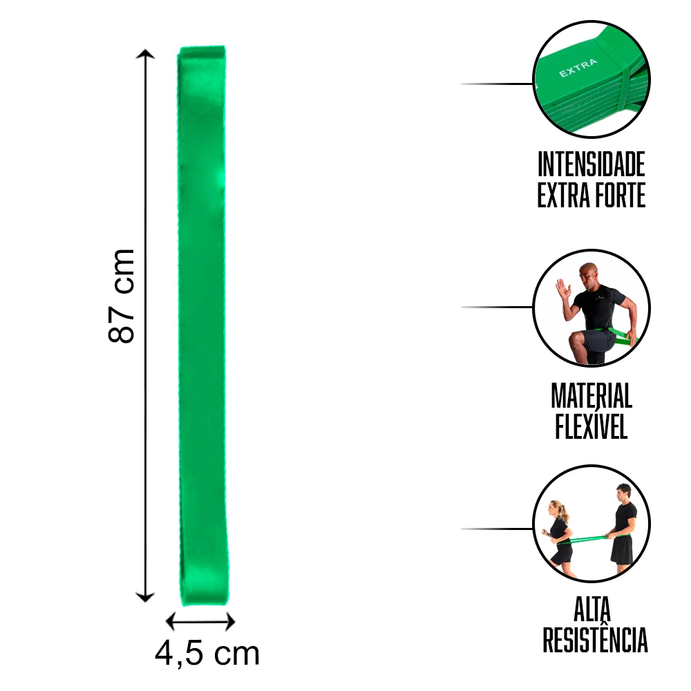 Elástico Power Band   - Verde - Extra Forte Consport