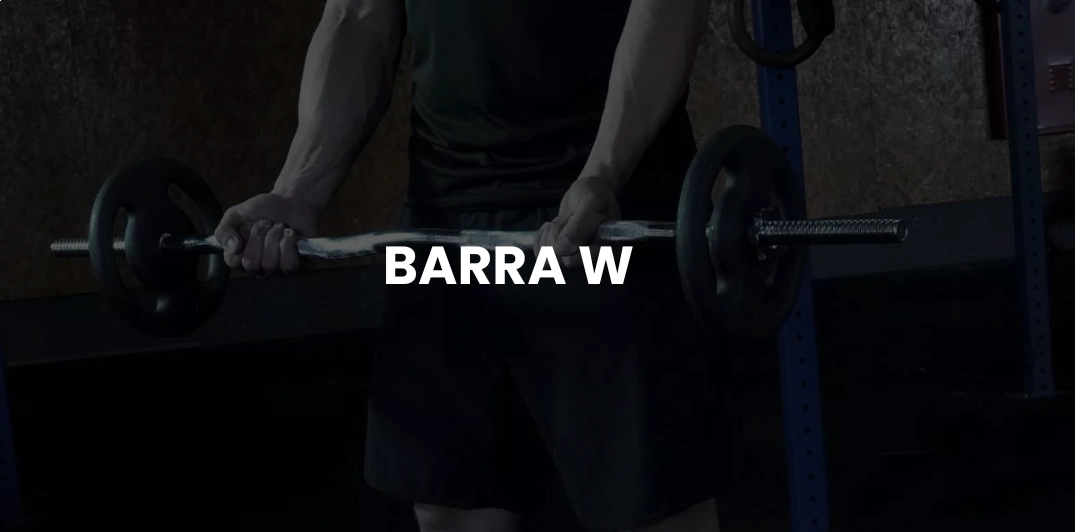 Imagem de demonstração Barra W Musculação Maciça e Cromada com Rosca - 120cm