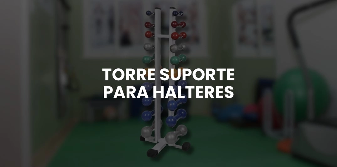 Imagem de demonstração Suporte Torre para Halter 5 pares Preto Consport