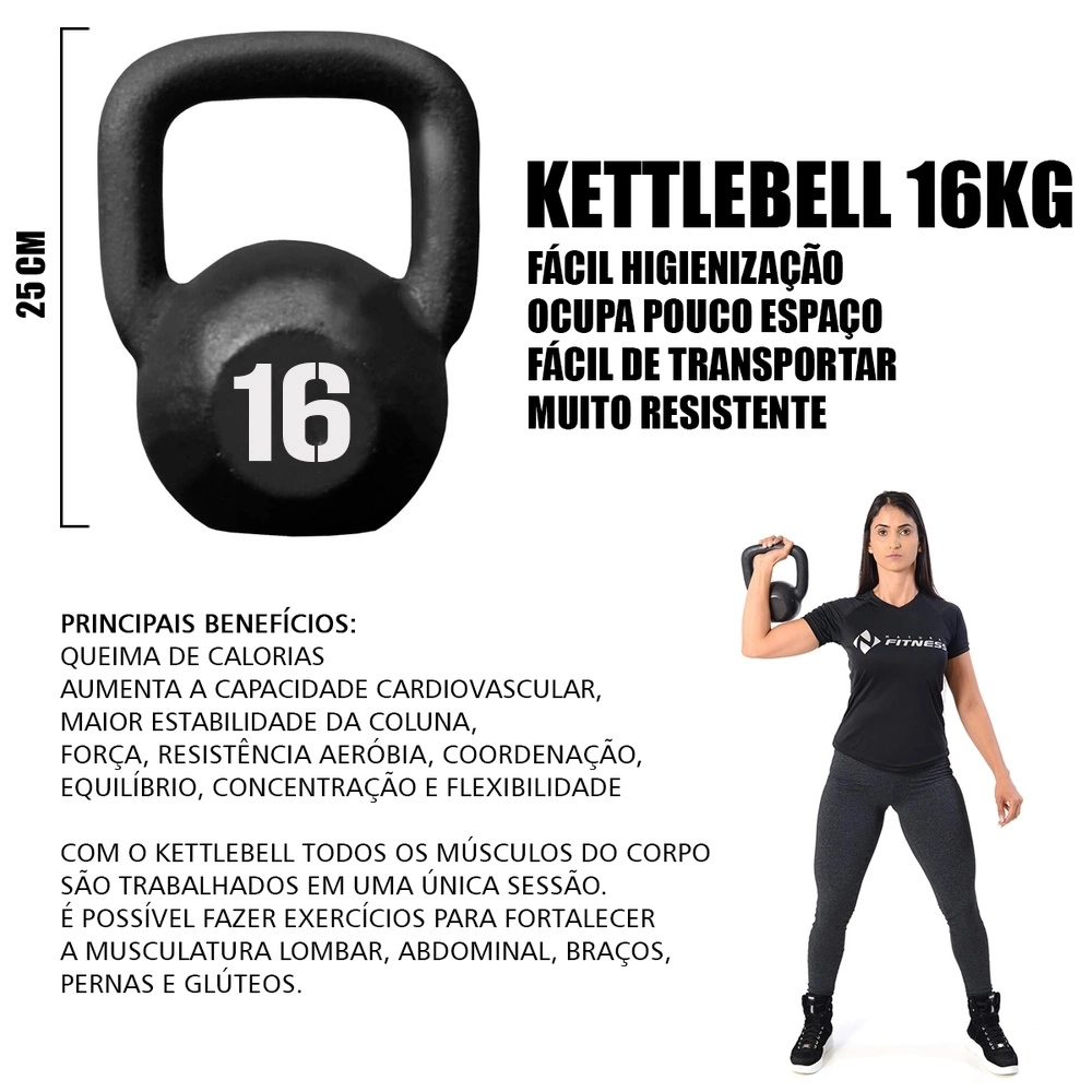 Imagem Kettlebell Pintado - 16kg Consport