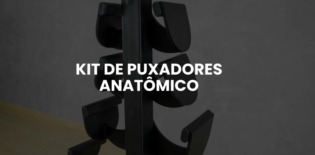 Imagem de demonstração  Kit Puxadores Anatômicos - Suporte e Conjunto com 6 unidades
